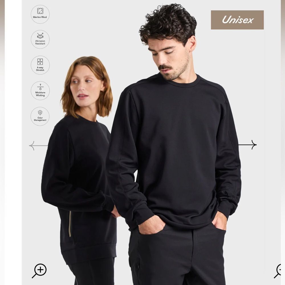 PARMI Unisex Merino Crew Neck in black